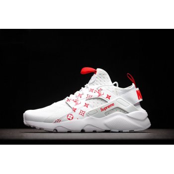 Supreme x Nike Air Huarache Run Ultra White Red and WoSize 819685-106 Shoes